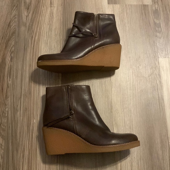 COLE HAAN Auden Leather Wedge Ankle Boot - Picture 2 of 6